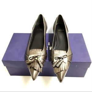 Stuart weitzman fringe tassel metallic flats 7.5AA